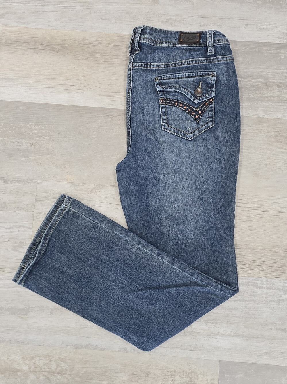 Vintage Y2K Earl Jean Bootcut Jeans Women's 14 Embellished Flap Pocket Stretch